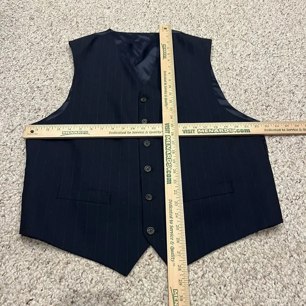Chaps Ralph Lauren Blazer Jacket Vest 44 Tall Navy Blue Preppy Old Money Classic
